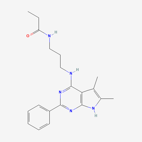 N-[3-[(5,6-dimethyl-2-phenyl-7H-pyrrolo[2,3-d]pyrimidin-4-yl)amino]propyl]propanamide (CAS: 251946-29-9) - Related Chemical Product