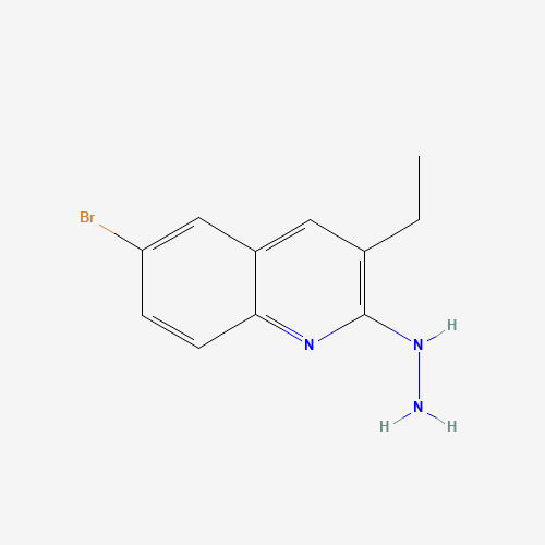 (6-bromo-3-ethylquinolin-2-yl)hydrazine;hydrochloride (CAS: 1017147-75-9) - Chemical Structure and Molecular Formula 