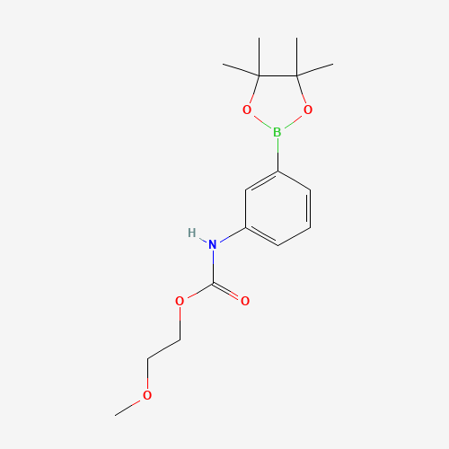 2-methoxyethyl N-[3-(4,4,5,5-tetramethyl-1,3,2-dioxaborolan-2-yl)phenyl]carbamate (CAS: 1314389-84-8) - Chemical Structure and Molecular Formula 