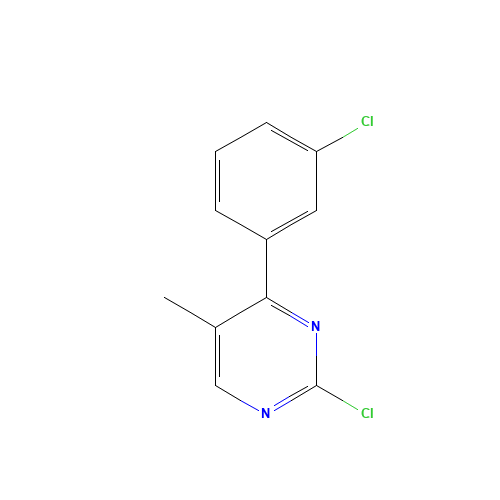 2-chloro-4-(3-chlorophenyl)-5-methylpyrimidine (CAS: 1341200-64-3) - Chemical Structure and Molecular Formula 