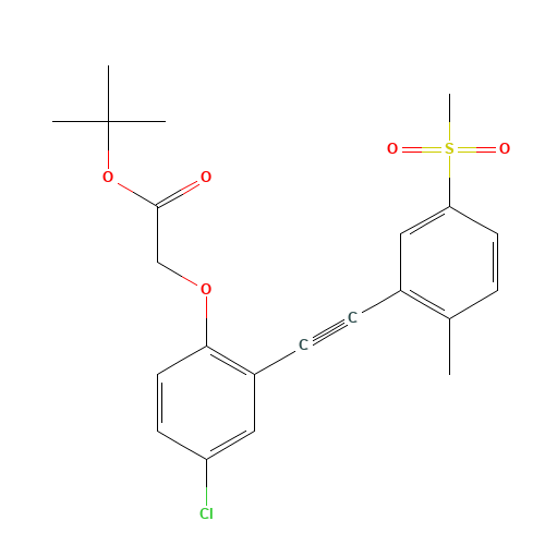 tert-butyl 2-[4-chloro-2-[2-(2-methyl-5-methylsulfonylphenyl)ethynyl]phenoxy]acetate (CAS: 1240286-99-0) - Related Chemical Product