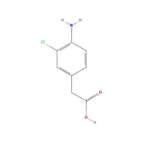 2-(4-amino-3-chlorophenyl)acetic acid (CAS: 22106-57-6) - Chemical Structure and Molecular Formula 