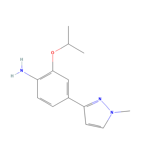 4-(1-methylpyrazol-3-yl)-2-propan-2-yloxyaniline (CAS: 1462951-45-6) - Chemical Structure and Molecular Formula 
