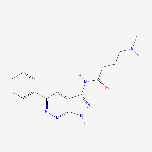 4-(dimethylamino)-N-(5-phenyl-1H-pyrazolo[3,4-c]pyridazin-3-yl)butanamide (CAS: 405222-60-8) - Chemical Structure and Molecular Formula 