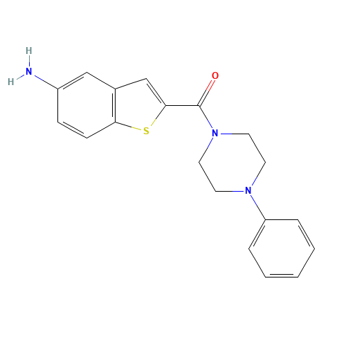 (5-amino-1-benzothiophen-2-yl)-(4-phenylpiperazin-1-yl)methanone (CAS: 832102-99-5) - Chemical Structure and Molecular Formula 