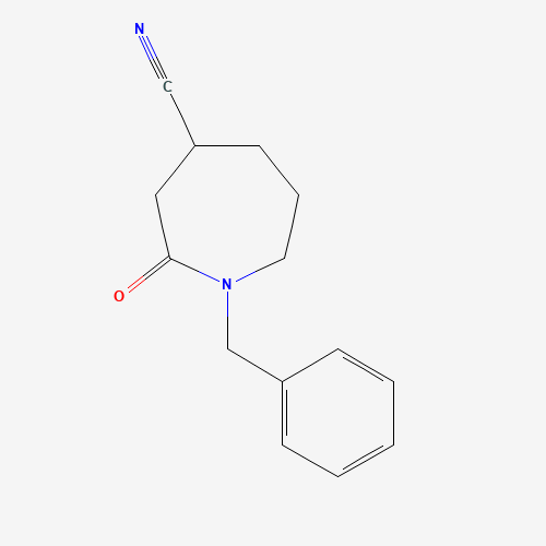 1-benzyl-2-oxoazepane-4-carbonitrile (CAS: 1374300-59-0) - Chemical Structure and Molecular Formula 
