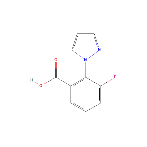 3-fluoro-2-pyrazol-1-ylbenzoic acid (CAS: 1214622-53-3) - Chemical Structure and Molecular Formula 