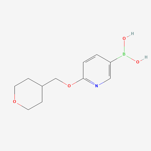 [6-(oxan-4-ylmethoxy)pyridin-3-yl]boronic acid (CAS: 1415793-89-3) - Chemical Structure and Molecular Formula 