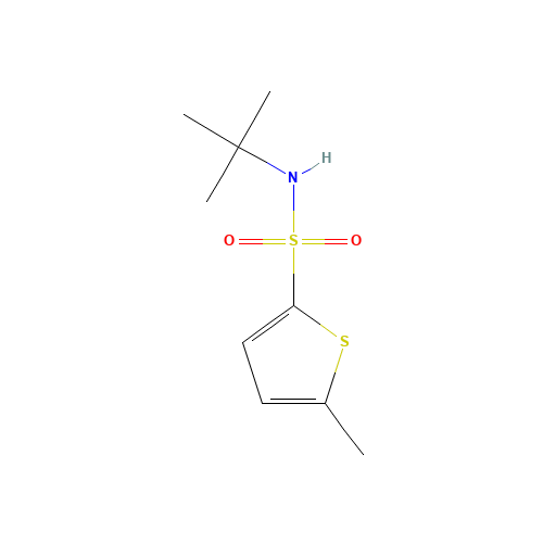 N-tert-butyl-5-methylthiophene-2-sulfonamide (CAS: 70842-27-2) - Chemical Structure and Molecular Formula 