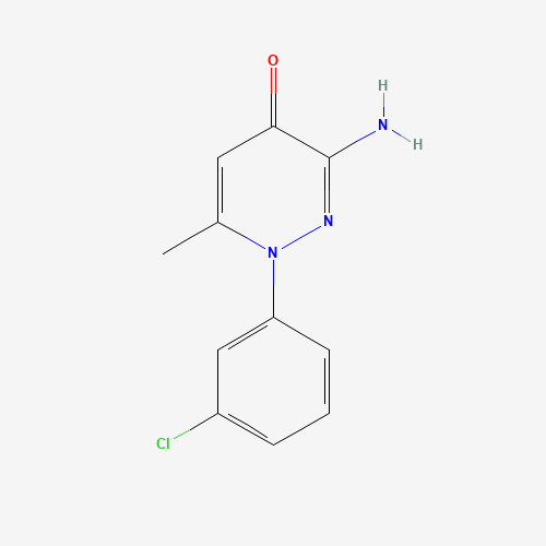 3-amino-1-(3-chlorophenyl)-6-methylpyridazin-4-one (CAS: 133221-03-1) - Chemical Structure and Molecular Formula 