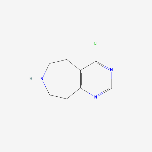 4-chloro-6,7,8,9-tetrahydro-5H-pyrimido[4,5-d]azepine (CAS: 1057338-28-9) - Chemical Structure and Molecular Formula 