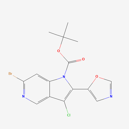 tert-butyl 6-bromo-3-chloro-2-(1,3-oxazol-5-yl)pyrrolo[3,2-c]pyridine-1-carboxylate (CAS: 1400287-65-1) - Related Chemical Product