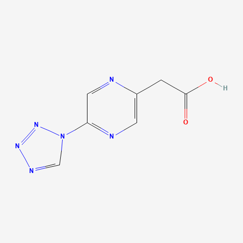 2-[5-(tetrazol-1-yl)pyrazin-2-yl]acetic acid (CAS: 1374573-32-6) - Chemical Structure and Molecular Formula 