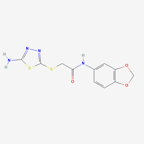 2-[(5-amino-1,3,4-thiadiazol-2-yl)sulfanyl]-N-(1,3-benzodioxol-5-yl)acetamide (CAS: 301335-14-8) - Related Chemical Product