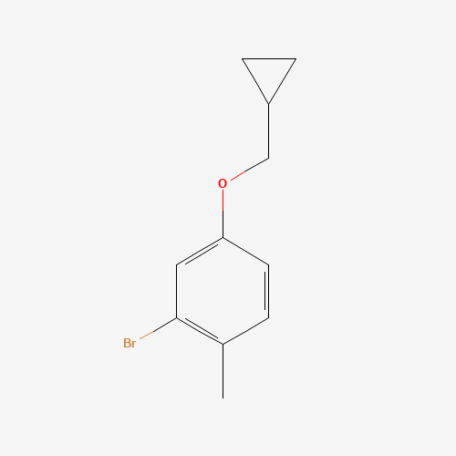 2-bromo-4-(cyclopropylmethoxy)-1-methylbenzene (CAS: 1224719-51-0) - Chemical Structure and Molecular Formula 