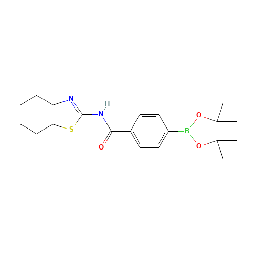 N-(4,5,6,7-tetrahydro-1,3-benzothiazol-2-yl)-4-(4,4,5,5-tetramethyl-1,3,2-dioxaborolan-2-yl)benzamide (CAS: 1419221-31-0) - Chemical Structure and Molecular Formula 