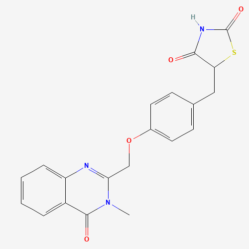 5-[[4-[(3-methyl-4-oxoquinazolin-2-yl)methoxy]phenyl]methyl]-1,3-thiazolidine-2,4-dione (CAS: 199113-98-9) - Related Chemical Product