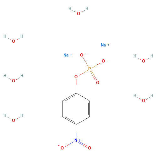 disodium;(4-nitrophenyl) phosphate;hexahydrate (CAS: 333338-18-4) - Chemical Structure and Molecular Formula 