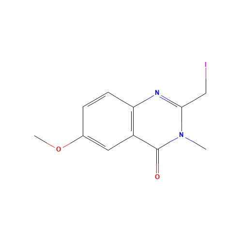 2-(iodomethyl)-6-methoxy-3-methylquinazolin-4-one (CAS: 1263413-61-1) - Chemical Structure and Molecular Formula 