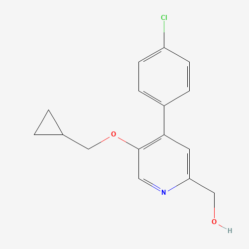 [4-(4-chlorophenyl)-5-(cyclopropylmethoxy)pyridin-2-yl]methanol (CAS: 1364677-06-4) - Chemical Structure and Molecular Formula 