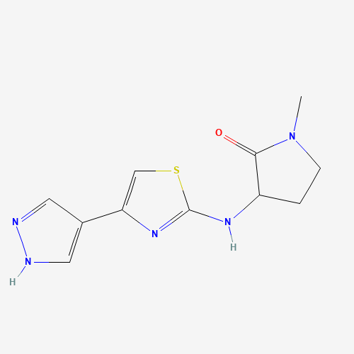 1-methyl-3-[[4-(1H-pyrazol-4-yl)-1,3-thiazol-2-yl]amino]pyrrolidin-2-one (CAS: 1235313-14-0) - Related Chemical Product