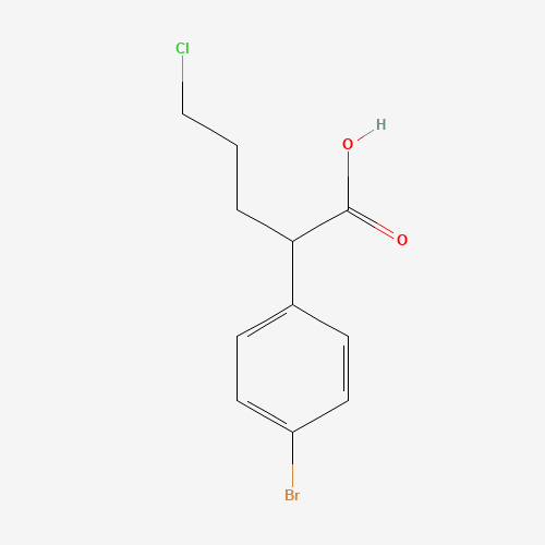 2-(4-bromophenyl)-5-chloropentanoic acid (CAS: 1215098-77-3) - Chemical Structure and Molecular Formula 