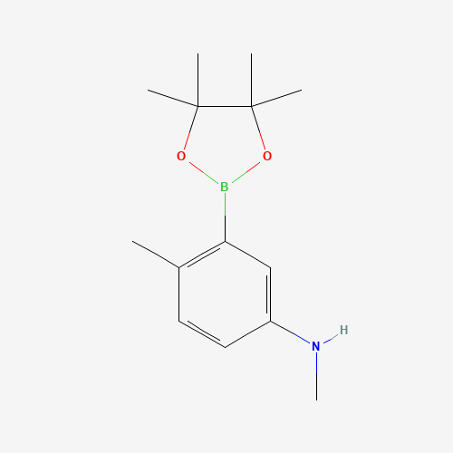 N,4-dimethyl-3-(4,4,5,5-tetramethyl-1,3,2-dioxaborolan-2-yl)aniline (CAS: 877064-96-5) - Chemical Structure and Molecular Formula 