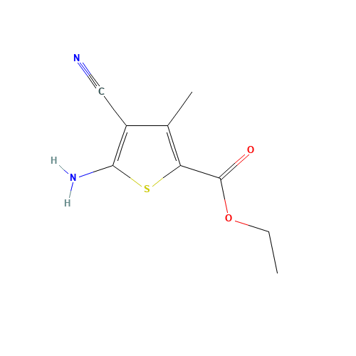ethyl 5-amino-4-cyano-3-methylthiophene-2-carboxylate (CAS: 23903-46-0) - Chemical Structure and Molecular Formula 