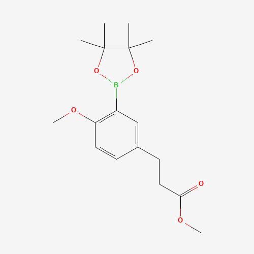methyl 3-[4-methoxy-3-(4,4,5,5-tetramethyl-1,3,2-dioxaborolan-2-yl)phenyl]propanoate (CAS: 1270038-09-9) - Chemical Structure and Molecular Formula 