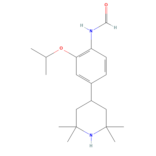 N-[2-propan-2-yloxy-4-(2,2,6,6-tetramethylpiperidin-4-yl)phenyl]formamide (CAS: 1462951-56-9) - Chemical Structure and Molecular Formula 