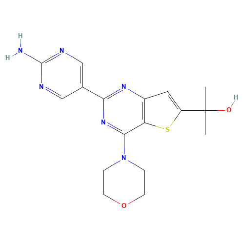 2-[2-(2-aminopyrimidin-5-yl)-4-morpholin-4-ylthieno[3,2-d]pyrimidin-6-yl]propan-2-ol (CAS: 1033735-94-2) - Related Chemical Product
