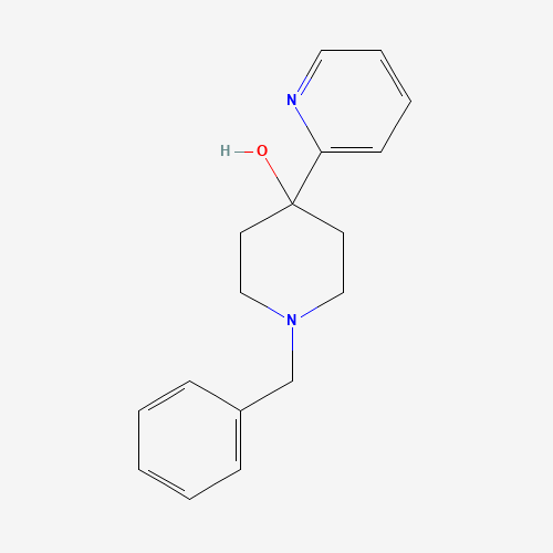 1-benzyl-4-pyridin-2-ylpiperidin-4-ol (CAS: 65869-51-4) - Chemical Structure and Molecular Formula 