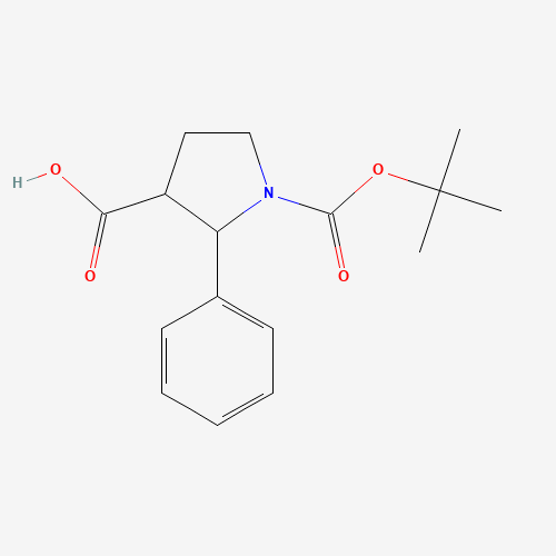 1-[(2-methylpropan-2-yl)oxycarbonyl]-2-phenylpyrrolidine-3-carboxylic acid (CAS: 455955-08-5) - Related Chemical Product