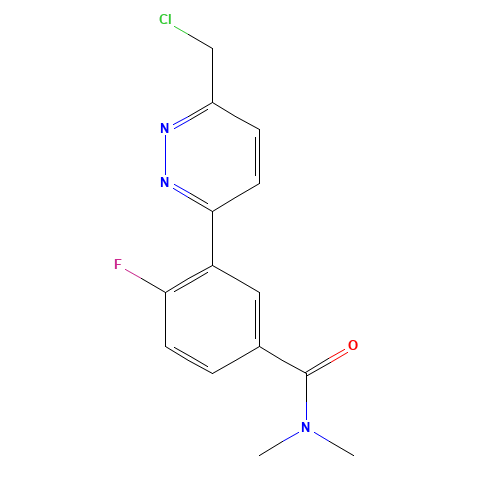 3-[6-(chloromethyl)pyridazin-3-yl]-4-fluoro-N,N-dimethylbenzamide (CAS: 1405128-22-4) - Chemical Structure and Molecular Formula 