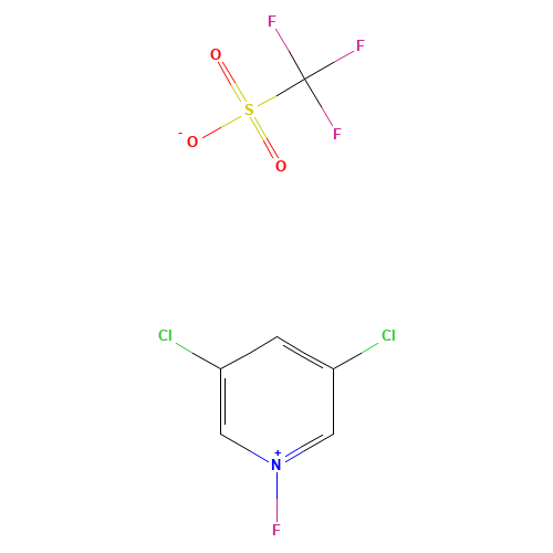 3,5-dichloro-1-fluoropyridin-1-ium;trifluoromethanesulfonate (CAS: 107264-06-2) - Chemical Structure and Molecular Formula 