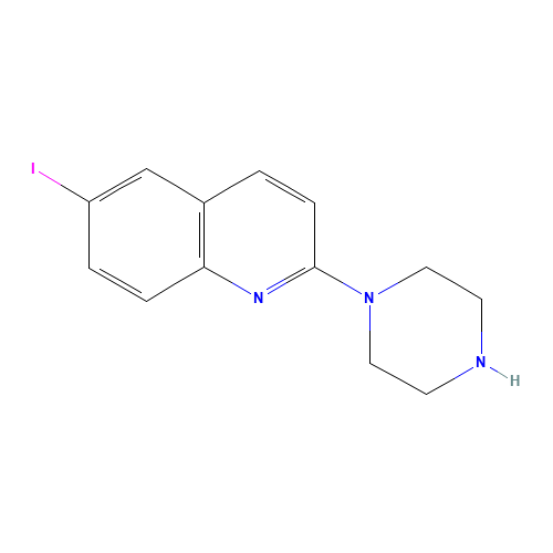 6-iodo-2-piperazin-1-ylquinoline (CAS: 296759-25-6) - Chemical Structure and Molecular Formula 