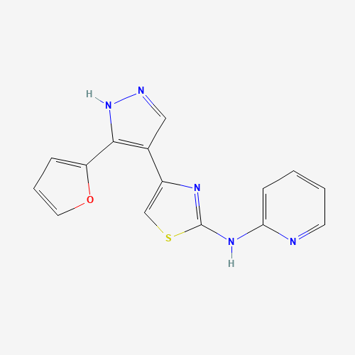 4-[5-(furan-2-yl)-1H-pyrazol-4-yl]-N-pyridin-2-yl-1,3-thiazol-2-amine (CAS: 1235312-54-5) - Related Chemical Product
