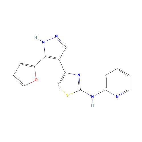 4-[5-(furan-2-yl)-1H-pyrazol-4-yl]-N-pyridin-2-yl-1,3-thiazol-2-amine (CAS: 1235312-54-5) - Related Chemical Product