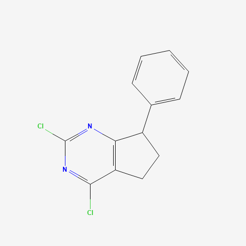 2,4-dichloro-7-phenyl-6,7-dihydro-5H-cyclopenta[d]pyrimidine (CAS: 1263868-24-1) - Chemical Structure and Molecular Formula 