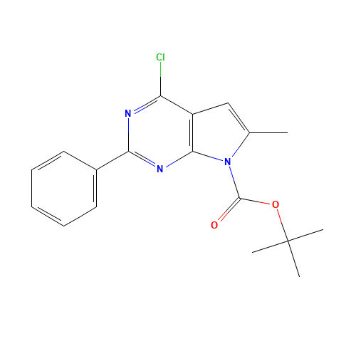 tert-butyl 4-chloro-6-methyl-2-phenylpyrrolo[2,3-d]pyrimidine-7-carboxylate (CAS: 251947-25-8) - Related Chemical Product