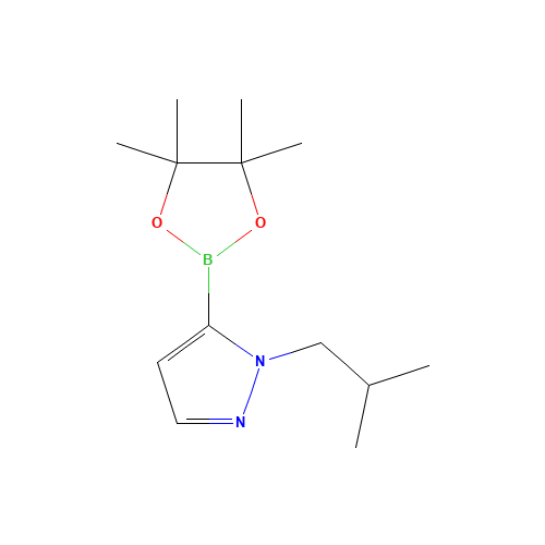 1-(2-methylpropyl)-5-(4,4,5,5-tetramethyl-1,3,2-dioxaborolan-2-yl)pyrazole (CAS: 847818-75-1) - Chemical Structure and Molecular Formula 