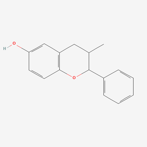 3-methyl-2-phenyl-3,4-dihydro-2H-chromen-6-ol (CAS: 488848-26-6) - Chemical Structure and Molecular Formula 