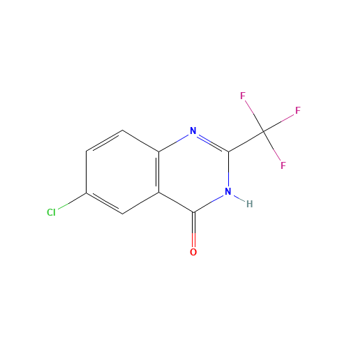 6-chloro-2-(trifluoromethyl)-1H-quinazolin-4-one (CAS: 35982-55-9) - Chemical Structure and Molecular Formula 