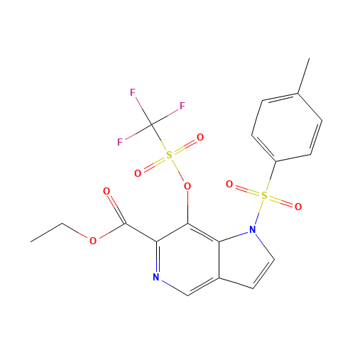 ethyl 1-(4-methylphenyl)sulfonyl-7-(trifluoromethylsulfonyloxy)pyrrolo[3,2-c]pyridine-6-carboxylate (CAS: 1207175-44-7) - Related Chemical Product