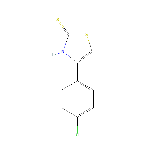 4-(4-chlorophenyl)-3H-1,3-thiazole-2-thione (CAS: 2104-00-9) - Chemical Structure and Molecular Formula 
