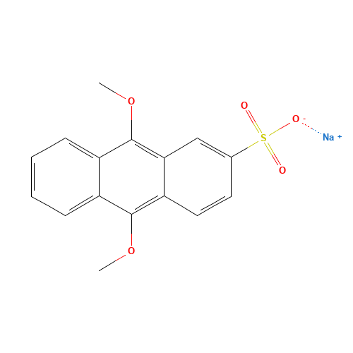 sodium;9,10-dimethoxyanthracene-2-sulfonate (CAS: 67580-39-6) - Chemical Structure and Molecular Formula 