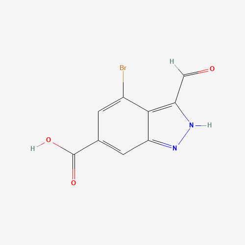 4-bromo-3-formyl-2H-indazole-6-carboxylic acid (CAS: 885523-37-5) - Chemical Structure and Molecular Formula 