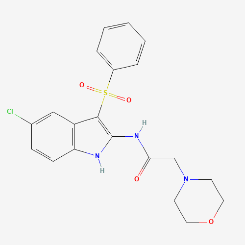 N-[3-(benzenesulfonyl)-5-chloro-1H-indol-2-yl]-2-morpholin-4-ylacetamide (CAS: 918493-24-0) - Related Chemical Product