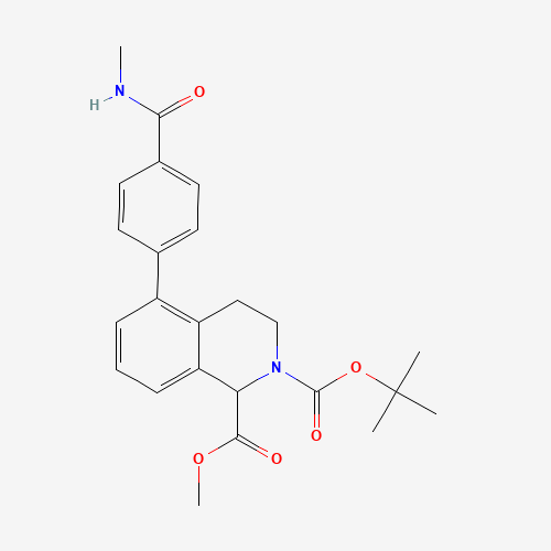 2-O-tert-butyl 1-O-methyl 5-[4-(methylcarbamoyl)phenyl]-3,4-dihydro-1H-isoquinoline-1,2-dicarboxylate (CAS: 1430564-12-7) - Chemical Structure and Molecular Formula 