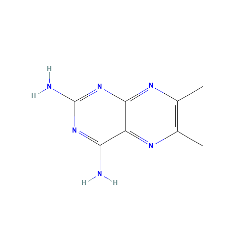6,7-dimethylpteridine-2,4-diamine (CAS: 1425-63-4) - Chemical Structure and Molecular Formula 